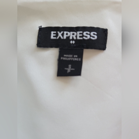Express Women's White Surplice Pleated Sheath Sleeveless Dress Size Small - Picture 3 of 6